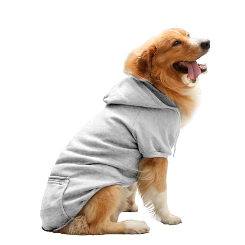 Shurzzesj Hunde-Kapuzenpullover – selbstklebender Hundemantel für kaltes Wetter mit Tasche, gemütlicher Hundemantel, modische Hundekleidung für Spaziergänge, Bewegung, Outdoor von Shurzzesj