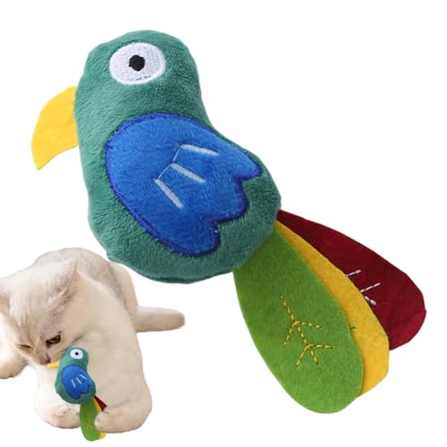 Shurzzesj Katzenspielzeug Tiere mit Katzenminze – Papageienform, Plüschspielzeug für Katzen, Kuh-Design, unterhaltsames Katzenminze-Spielzeug für Teaser, unterhaltsam, interaktiv, für kleine Katzen von Shurzzesj