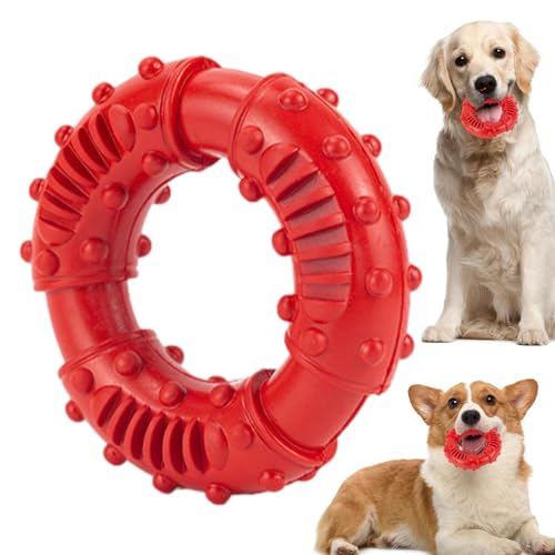 Shurzzesj Kauspielzeug für Hunde, Zahnreinigungsspielzeug für Hunde - Kauspielzeug Beißring für Hunde - Hundespielzeug zum Zähneknirschen mit Donut-Design für mittelgroße und kleine Hunde von Shurzzesj