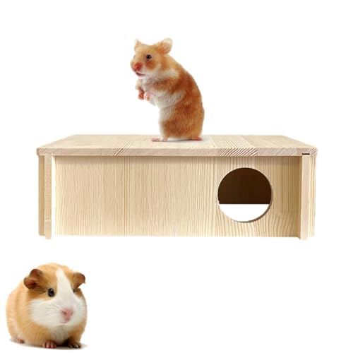 Shurzzesj Mehrkammer-Hamsterversteck,Hamsterversteck,Rechteckiges 2-Zimmer-Versteck für große Hamster mit Mehreren Kammern - Kleines Haustier-Waldhaus für Zwerghamster, Syrische Hamster, Rennmäuse, von Shurzzesj