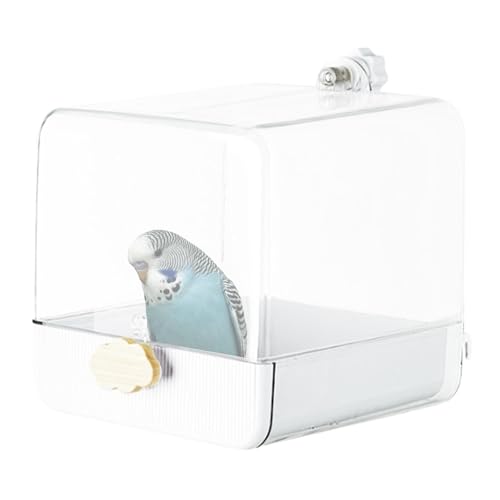 Shxupjn Vogeltränkekäfig, Vogeltränke für Käfig - Transparente Papageienbadewanne für Vögel,Käfig-Badewanne für Papageien mit Haken, Vogelkäfig-Zubehör für kleine Vögel, Kanarienvögel, Sittiche, Shxupjn Vogeltränkekäfig, Vogeltränke für Käfig - Transparente Papageienbadewanne für Vögel,Käfig-Badewanne für Papageien mit Haken, Vogelkäfig-Zubehör für kleine Vögel, Kanarienvögel, Sittiche, von Shxupjn