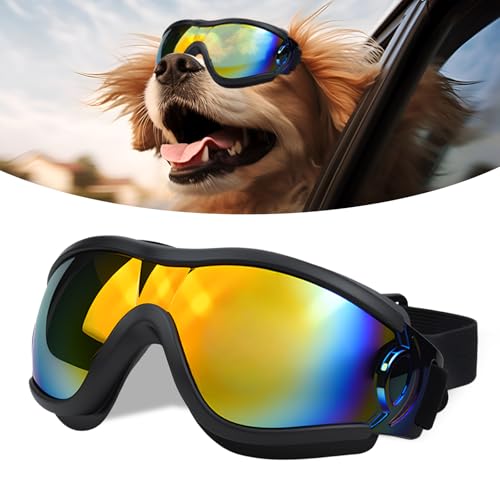 Shyllin Sonnenbrille für Hunde Uv Schutz, Hundesonnenbrille, Hundebrille Motorrad, Atmungsaktiv und Staubdicht, Cool Sonnenbrille für mittelgroße/große Hunde von Shyllin