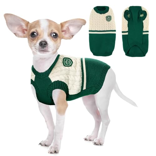 Hundepullover, Shyllin Preppy-Stil Hundepullover Winter, Katzenpullover, Geeignet für Kleine und Mittlere Hunde und Katzen, Hundepullover Weihnachten, Sweater Hunde (L) von Shyllin