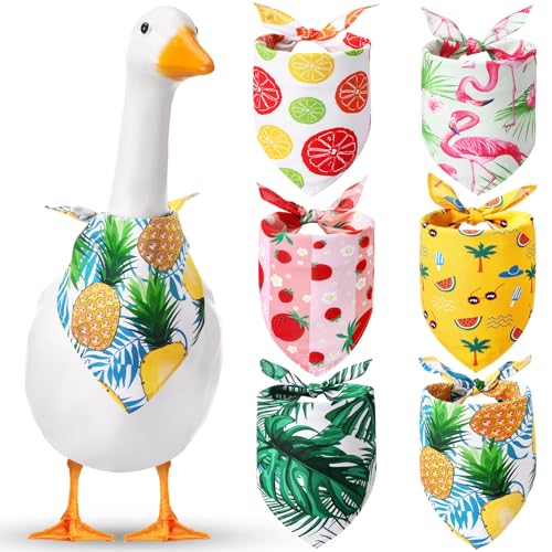 Shyyween Halstuch, Halstuch, Hawaii-Stil, Veranda, Gans, Outfit, Sommer, Dreiecks-Lätzchen, Schal, verstellbares Halstuch für 58,4 cm, 43,2 cm, Zement-Kunststoff, Gänseenten-Dekorationen, 6 Stück von Shyyween