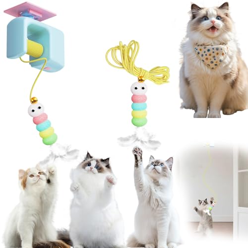 Celery Pets Autobounce,Meowvo USB-C Ceiling Cat Teaser,with Self Adhesive Suction Cup Door Ceiling Hanging Interactive Toys,Funny Cat Toy for for All Breed Sizes (Blue, 1pcs) von SiQiYu