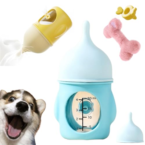 Kitten Bottle Feeding Kit,Kitten Feeding Bottle,Puppy Bottles for Nursing Puppy Milk, Reusable Anti-Choking Pet Feedings Bottles, for Kittens Puppies Small Animals (Blue, 20ml) von SiQiYu