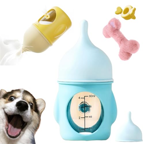 Kitten Bottle Feeding Kit,Kitten Feeding Bottle,Puppy Bottles for Nursing Puppy Milk, Reusable Anti-Choking Pet Feedings Bottles, for Kittens Puppies Small Animals (Blue, 80ml) von SiQiYu