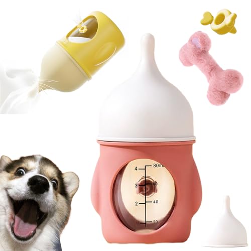 Kitten Bottle Feeding Kit,Kitten Feeding Bottle,Puppy Bottles for Nursing Puppy Milk, Reusable Anti-Choking Pet Feedings Bottles, for Kittens Puppies Small Animals (red, 80ml) von SiQiYu