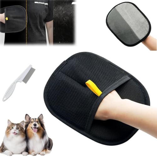 Fellmagnet, Pet Hair Remover Glove, Wiederverwendbare Antistatische Handschuhe Doppelseitige, Für Verwendet für Reinigung, Haarentfernung und Schönheitszwecke Für Kleidung, Sofas (2) von SiQiYu