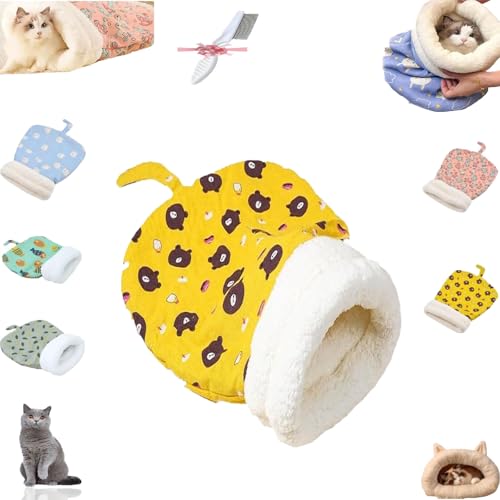 Pickelect Cozy Pet Nest for Cats and Dogs, 2025 New Picture Cozy Pet Nest, Portable All-Season, 360° Warm Tunnel Cat Sleeping Bag (B, M) von SiQiYu