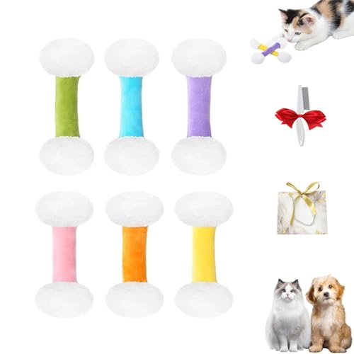 Q Tip Cat Toy, Qtip Cat Toy, Cat Toys with Catnip, Interactive Kitty Kick Sticks, Sturdy Teething Chew, for Cat Lovers Gift (A, 6pcs) von SiQiYu