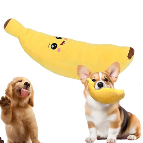 SiQiYu The Mellow Dog Calming Banana Dog Toy–Interactive Plush Chew Toy for Dogs Dog Toy Fight Boredom, Reduces Boredom and Loneliness, Keep Dogs Interested Forever and Happier (Large) von SiQiYu