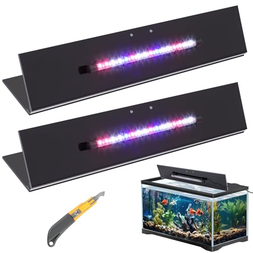 Sieral Aquarium-Deckel, Polycarbonat-Baldachin mit LED-Licht, 2-teiliges Set, 57 x 29 x 0,3 cm, für 100 l / 150 l, mit Mittelstrebe, Aquarium-Abdeckung, Aquarium-Deckel mit Hakenmesser, Schwarz Sieral Aquarium-Deckel, Polycarbonat-Baldachin mit LED-Licht, 2-teiliges Set, 57 x 29 x 0,3 cm, für 100 l / 150 l, mit Mittelstrebe, Aquarium-Abdeckung, Aquarium-Deckel mit Hakenmesser, Schwarz von Sieral