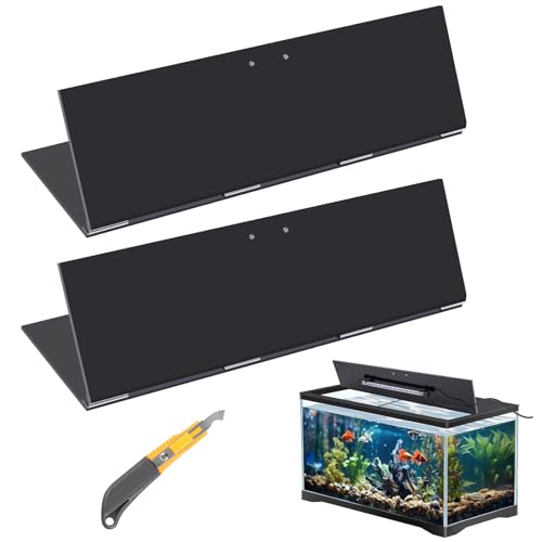 Sieral Aquarium-Deckel, Polycarbonat-Überdachung, 2-teiliges Set, Aquarium-Abdeckung mit Griff, Deckel für Aquarien, mit Mittelstrebe und Hakenmesser (Schwarz, 121,9 x 33 cm) von Sieral