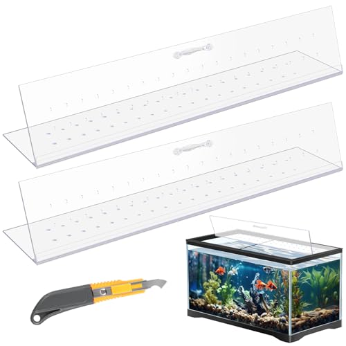 Sieral Aquarium-Überdachungs-Set aus Polycarbonat, 57 x 41 x 0,3 cm, für 75/90/110 Aquarien mit Mittelstrebe, Aquarium-Abdeckung mit Hakenmesser, atmungsaktives Loch und Griff, transparent, 2 Stück Sieral Aquarium-Überdachungs-Set aus Polycarbonat, 57 x 41 x 0,3 cm, für 75/90/110 Aquarien mit Mittelstrebe, Aquarium-Abdeckung mit Hakenmesser, atmungsaktives Loch und Griff, transparent, 2 Stück von Sieral