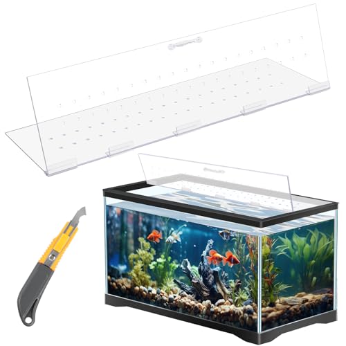 Sieral Aquarium-Überdachungs-Set aus Polycarbonat, 80 x 43 x 0,3 cm, für 1,8 l / 1,8 l, ohne Mittelstrebe, Aquarium-Abdeckung mit Hakenmesser, atmungsaktives Loch, Griff transparent Sieral Aquarium-Überdachungs-Set aus Polycarbonat, 80 x 43 x 0,3 cm, für 1,8 l / 1,8 l, ohne Mittelstrebe, Aquarium-Abdeckung mit Hakenmesser, atmungsaktives Loch, Griff transparent von Sieral