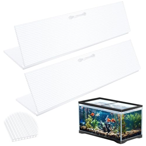 Sieral Aquariumüberdachungs-Set, transparent, Polycarbonat, Gewächshausplatten, 57 x 41 x 0,6 cm, für 2,5 l / 90 / 110 Gallonen Aquarien, mit Mittelstrebe, Aquarium-Abdeckung, 2 Stück Sieral Aquariumüberdachungs-Set, transparent, Polycarbonat, Gewächshausplatten, 57 x 41 x 0,6 cm, für 2,5 l / 90 / 110 Gallonen Aquarien, mit Mittelstrebe, Aquarium-Abdeckung, 2 Stück von Sieral