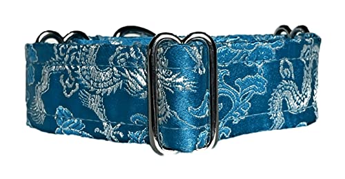 Martingale-Halsband, mit Satin, gefüttert, 3 cm breit, für IG italienische Windhunde, Whippet Welpenhalsband, andere Rassen mit ähnlichem Hals, Aquarmarine M 21,6 cm - 29,2 cm Martingale-Halsband, mit Satin, gefüttert, 3 cm breit, für IG italienische Windhunde, Whippet Welpenhalsband, andere Rassen mit ähnlichem Hals, Aquarmarine M 21,6 cm - 29,2 cm von SightHound Gang