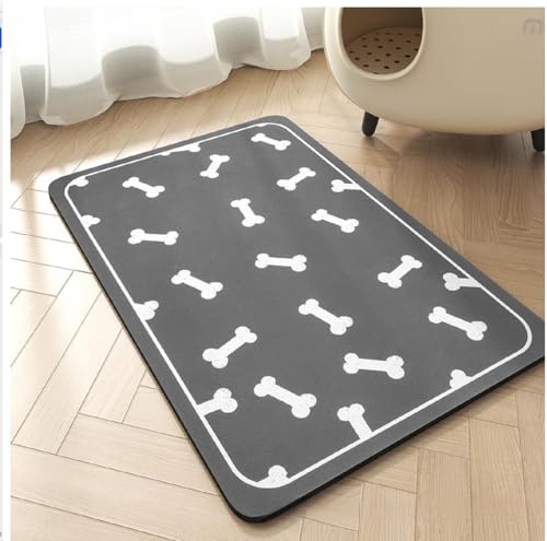 Futternapf-Matte für Hunde, Futtermatte, Katzenfuttermatte, Katzen-/Hundematte für Näpfe, rutschfeste Futternapf-Matte, schnell trocknend, Haustier-Futtermatte, Haustier-Füttermatte (grauer Knochen/30 Futternapf-Matte für Hunde, Futtermatte, Katzenfuttermatte, Katzen-/Hundematte für Näpfe, rutschfeste Futternapf-Matte, schnell trocknend, Haustier-Futtermatte, Haustier-Füttermatte (grauer Knochen/30 von Sightday