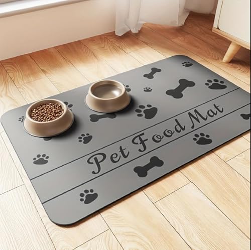 Futternapf-Matte für Hunde, Futtermatte, Katzenfuttermatte, Katzen-/Hundematte für Näpfe, rutschfeste Futternapf-Matte, schnell trocknend, Haustier-Futtermatte, Haustier-Füttermatte (grauer Futternapf-Matte für Hunde, Futtermatte, Katzenfuttermatte, Katzen-/Hundematte für Näpfe, rutschfeste Futternapf-Matte, schnell trocknend, Haustier-Futtermatte, Haustier-Füttermatte (grauer von Sightday