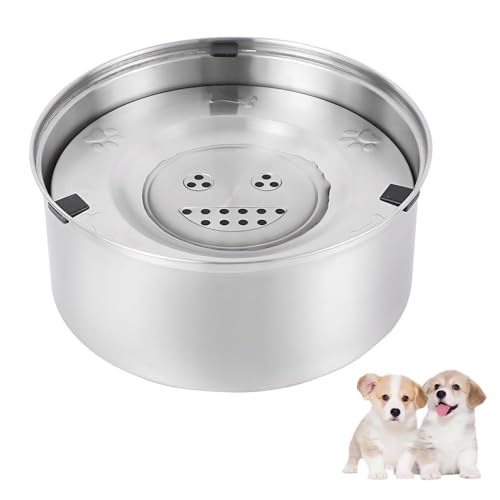 3L Wassernapf Hund Ohne Sabbern,Hundenapf Edelstahl Rutschfestes Bodendesign,Trinknapf Hund Anti Schlabber,Hundenapf Grosse Hunde,Auslaufsicherer,Leicht zu Reinigen Spülmaschinenfest,Langsamer Trinker von Sightday