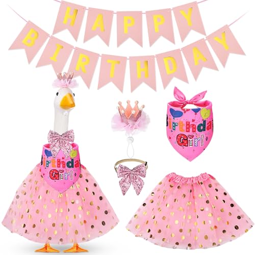 SilTriangle 5 Stück Happy Birthday Gans Outfit Veranda Gans Outfits mit rosa Krone Geburtstag Bandana Banner Yard Outfits für 58,4 cm Zement Kunststoff Ente Dekorationen SilTriangle 5 Stück Happy Birthday Gans Outfit Veranda Gans Outfits mit rosa Krone Geburtstag Bandana Banner Yard Outfits für 58,4 cm Zement Kunststoff Ente Dekorationen von SilTriangle