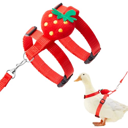 SilTriangle Cole Duck Hundegeschirr, Leine, verstellbar, mit niedlichem Erdbeermuster, Outdoor-Training, Traktionsseil für Huhn, Kaninchen, Kätzchen, Schwein, Welpen, Kleintiere, Größe S SilTriangle Cole Duck Hundegeschirr, Leine, verstellbar, mit niedlichem Erdbeermuster, Outdoor-Training, Traktionsseil für Huhn, Kaninchen, Kätzchen, Schwein, Welpen, Kleintiere, Größe S von SilTriangle