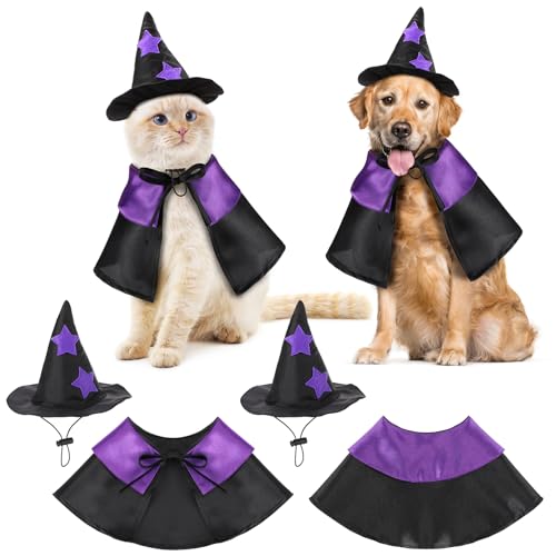 SilTriangle Halloween-Kostüm für Haustiere, Umhang und Hut, Hexenumhang für kleine und große Haustiere, Geschenk, Partygeschenk, Größe L, 2 Sets SilTriangle Halloween-Kostüm für Haustiere, Umhang und Hut, Hexenumhang für kleine und große Haustiere, Geschenk, Partygeschenk, Größe L, 2 Sets von SilTriangle