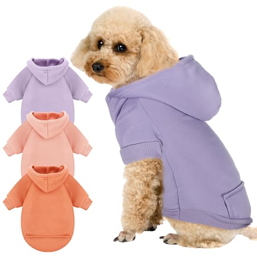 SilTriangle Hunde-Kapuzenpullover für den Winter, warm, weich, mit Tasche, Haustiermantel, Kleidung für alle Hunde und Katzen, Größe M, helle Farbe, 3 Stück SilTriangle Hunde-Kapuzenpullover für den Winter, warm, weich, mit Tasche, Haustiermantel, Kleidung für alle Hunde und Katzen, Größe M, helle Farbe, 3 Stück von SilTriangle
