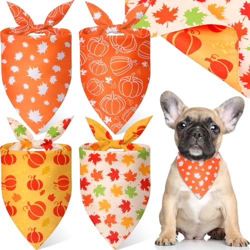 SilTriangle Hundehalstücher für Hunde, wendbar, Ahornblätter und Kürbismuster, doppelseitig, für Hunde, Katzen, verstellbar, Dreieckstuch für kleine, mittelgroße und große Haustiere, Herbst SilTriangle Hundehalstücher für Hunde, wendbar, Ahornblätter und Kürbismuster, doppelseitig, für Hunde, Katzen, verstellbar, Dreieckstuch für kleine, mittelgroße und große Haustiere, Herbst von SilTriangle