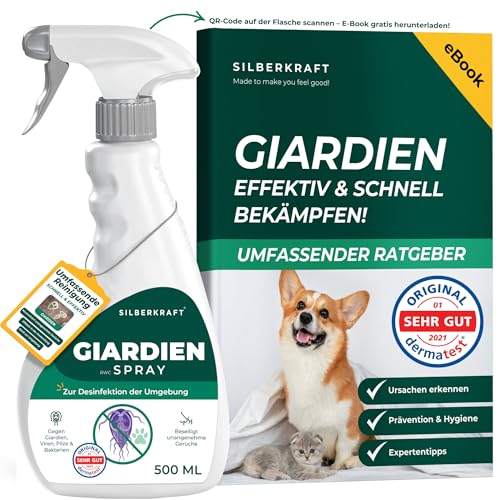 Silberkraft Giardienspray 500 ml, Hygiene-Spray gegen Giardien, Bakterien, Viren & Pilze, Desinfektionsspray für die Umgebung,inkl gratis E-Book, Entfernt Krankheitserreger & Gerüche Silberkraft Giardienspray 500 ml, Hygiene-Spray gegen Giardien, Bakterien, Viren & Pilze, Desinfektionsspray für die Umgebung,inkl gratis E-Book, Entfernt Krankheitserreger & Gerüche von Silberkraft