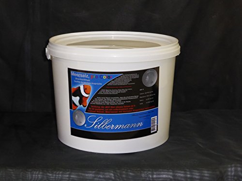 Silbermann Meersalz pro Color, 8 KH für Meerwasseraquarium, Riffaquarium, in verschiedenen Größen (10 kg Eimer) von Silbermann