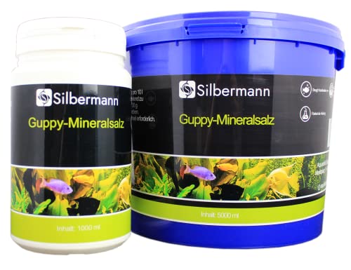 Silbermann Mineralsalz Guppy, Aufhärtesalz für Weichwasser Fische, Mineralien, Wasserzusatz, Krankheitsvorsorge, in verschiedenen Größen (1000 g) von Silbermann
