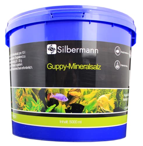 Silbermann Mineralsalz Guppy, Aufhärtesalz für Weichwasser Fsiche, Mineralien, Wasserzusatz, Krankheitsvorsorge, in verschiedenen Größen (5000 ml) von Silbermann