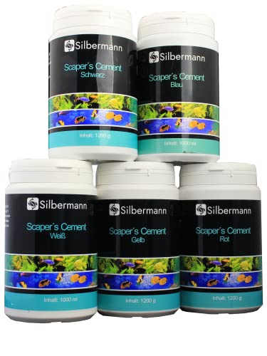 Silbermann Scaper´s Cement, Aquarien Zement, Aquarien Mörtel (1200 g, schwarz) von Silbermann