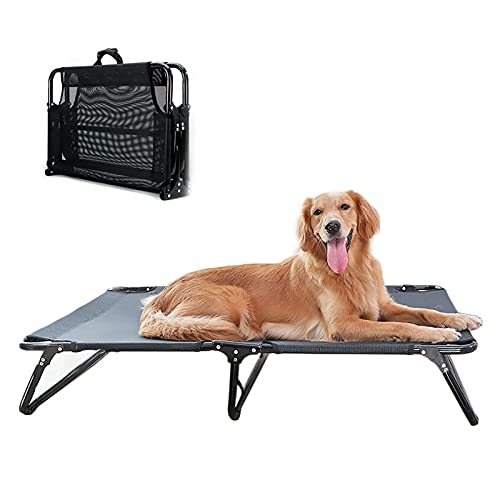 Klappbares tragbares Hundebett für Traver im Freien, großes/mittleres/kleines Haustier-Kühlbettsofa mit Griff, waschbar, leicht zu tragen (Größe: L (107 x 61 x 20 cm)) Vision von Silcryal