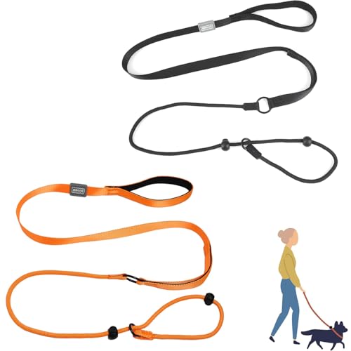 2 Stück Trainingsleine für Hunde, Starke Stabile Anti-Zieh-Hundespaziergangstrainingsleine, Leichte Hundeschlupfleine mit Schiebe-Gummistopper, für Outdoor Welpen Kleine Mittlere Große Hunde 2 Stück Trainingsleine für Hunde, Starke Stabile Anti-Zieh-Hundespaziergangstrainingsleine, Leichte Hundeschlupfleine mit Schiebe-Gummistopper, für Outdoor Welpen Kleine Mittlere Große Hunde von Silent-Qiaoyou