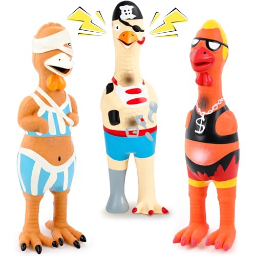 Silipull Quietschendes Huhn-Hundespielzeug aus Gummi, interaktives Latex-Hundespielzeug, Haustier-Quietscher, Earl Captain Jack, langlebiges Latex-Huhn-Hundespielzeug, weiches Gummi, Kauspielzeug für Silipull Quietschendes Huhn-Hundespielzeug aus Gummi, interaktives Latex-Hundespielzeug, Haustier-Quietscher, Earl Captain Jack, langlebiges Latex-Huhn-Hundespielzeug, weiches Gummi, Kauspielzeug für von Silipull