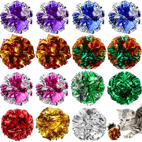 Silkfly Crinkle-Bälle aus Polyesterfolie, Katzenspielzeug, 6 cm, interaktiver Knisterball, bunte Bälle, Kauspielzeug für Katzen, Jagd, Spielzeug zieht Katzen für Indoor-Katzen und Kätzchen an, um fit Silkfly Crinkle-Bälle aus Polyesterfolie, Katzenspielzeug, 6 cm, interaktiver Knisterball, bunte Bälle, Kauspielzeug für Katzen, Jagd, Spielzeug zieht Katzen für Indoor-Katzen und Kätzchen an, um fit von Silkfly