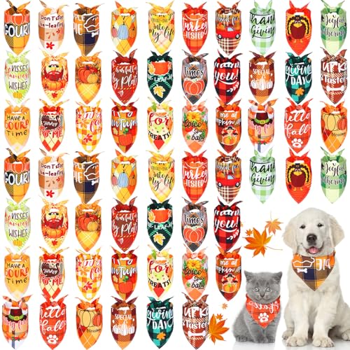 Silkfly Hundehalstücher für Hunde im Herbst, Erntedankfest, kariert, verstellbar, waschbar, Halstuch, Haustierkostüm, Zubehör, Pflegezubehör für kleine bis mittelgroße Katzen, 60 Stück Silkfly Hundehalstücher für Hunde im Herbst, Erntedankfest, kariert, verstellbar, waschbar, Halstuch, Haustierkostüm, Zubehör, Pflegezubehör für kleine bis mittelgroße Katzen, 60 Stück von Silkfly