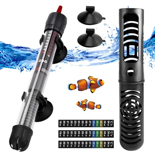 Silkwish Aquarium Heizung 25w 20L-30L, Einstellbar Temperatur Aquarium Heizstab mit Saugnäpfen, Heizstab Aquarium mit 3 Thermometer Aufkleber Silkwish Aquarium Heizung 25w 20L-30L, Einstellbar Temperatur Aquarium Heizstab mit Saugnäpfen, Heizstab Aquarium mit 3 Thermometer Aufkleber von Silkwish