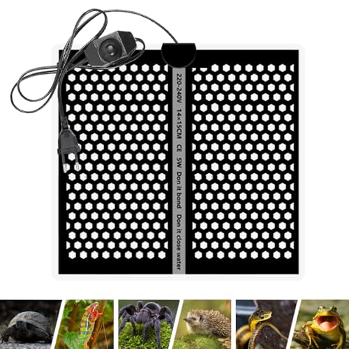 Silkwish Terrarium Heizmatte 5W/7W/14W/20W, Wärmematte Terrarium, Reptile Heizmatte Terrarium, Reptile Wärmekissen für Schlangen, Eidechse, Gecko (5W, 15 * 14cm) von Silkwish