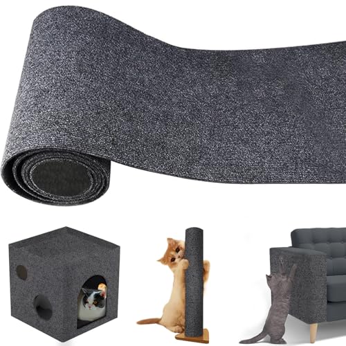 Selbstklebend Kratzteppich Katze Wand, SilverChry Kratzteppich Katze Kratzmatte Katze Wand Kratzmatte für Katzen, Kratzschutz Sofa Katze, Climbing Cat Scratcher 100 * 30CM, für Teppiche Sofas Möbel von SilverChry