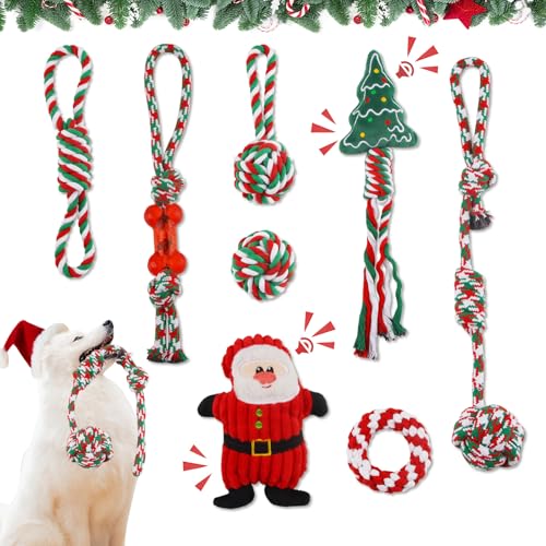 SilverChry Hundespielzeug Weihnachten Set - 8-teiliges Seil- und Kauspielzeug für Hunde SilverChry Hundespielzeug Weihnachten Set - 8-teiliges Seil- und Kauspielzeug für Hunde von SilverChry