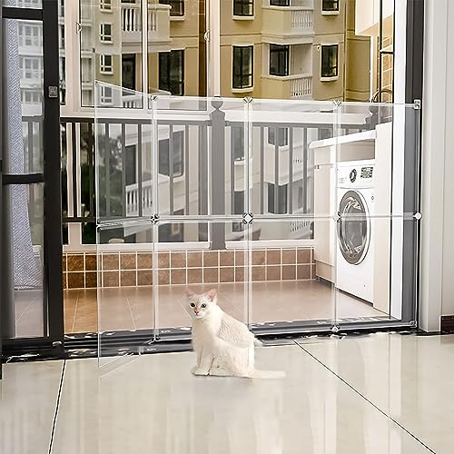 Haustier-Laufstall, Katzen-Laufstall DIY transparenter Welpen-Hunde-Laufstall tragbarer Hofzaun, Kleintierkäfig für Kaninchen, Meerschweinchen, Welpen (Farbe: 8 Stück) von SimKha