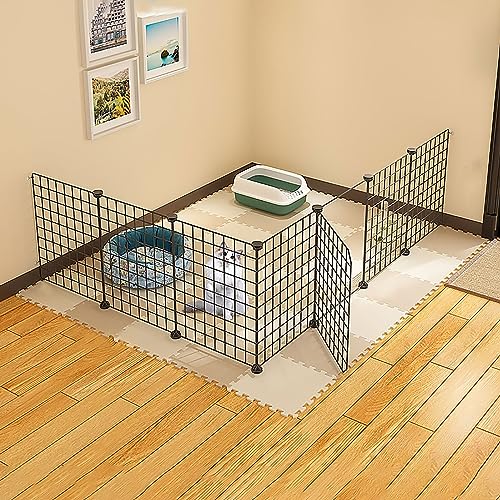 Haustier-Laufstall mit Tür, Kleintiergehege, Katzenkäfige, Hundekäfig, Innen-/Außenbereich, DIY-Haustierzaun aus Metall, für Welpen, Kaninchen, Kätzchen, Hamster, Meerschweinchen, Schildkröt Haustier-Laufstall mit Tür, Kleintiergehege, Katzenkäfige, Hundekäfig, Innen-/Außenbereich, DIY-Haustierzaun aus Metall, für Welpen, Kaninchen, Kätzchen, Hamster, Meerschweinchen, Schildkröt von SimKha