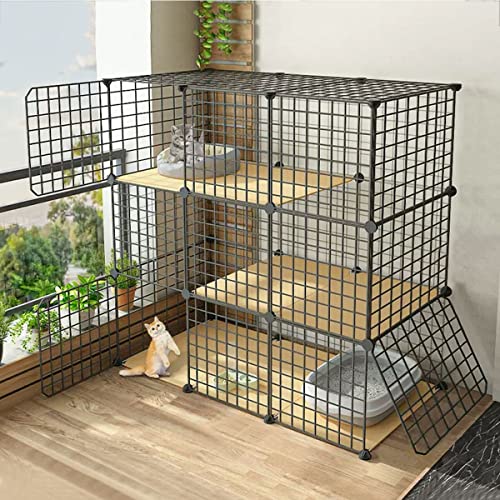 Katzenkäfige für den Innenbereich, große Haustierkiste, Abnehmbarer extra großer Katzenlaufstall, Katzenlaufstall für kleine Tiere, DIY-Metalldrahtgitterkäfig, leicht zu reinigen, großer Übu Katzenkäfige für den Innenbereich, große Haustierkiste, Abnehmbarer extra großer Katzenlaufstall, Katzenlaufstall für kleine Tiere, DIY-Metalldrahtgitterkäfig, leicht zu reinigen, großer Übu von SimKha