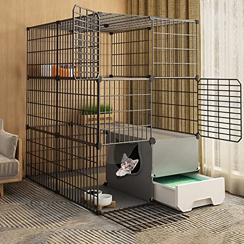 SimKha Katzenkäfig mit Katzentoilette, Katzenlaufstall – Katzenkäfig, DIY-Laufstall für Haustiere mit Tür und geschlossener Katzentoilette, luxuriöse, multifunktionale Katzenwohnung für kleine Haus SimKha Katzenkäfig mit Katzentoilette, Katzenlaufstall – Katzenkäfig, DIY-Laufstall für Haustiere mit Tür und geschlossener Katzentoilette, luxuriöse, multifunktionale Katzenwohnung für kleine Haus von SimKha