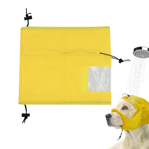 Verstellbare wasserdichte Hunde-Duschhaube, Hunde-Ohrenschützer für die Badewanne, wiederverwendbarer Ohrenschutz-Stirnband zum Schwimmen (Gelb) von Simaixing