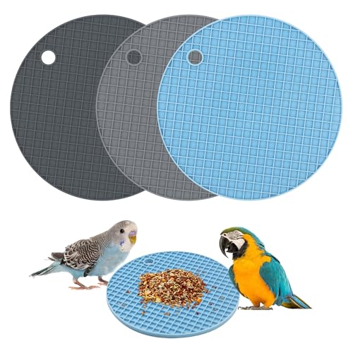 Vogelfutterspielzeug, Puzzle, Silikon-Matten, rund, interaktiv, Vogelfutterspender, Vogelspielzeug für Sittiche, Papageien, Nymphensittiche, Wellensittiche, afrikanisches Grau (16 cm) von Simaixing